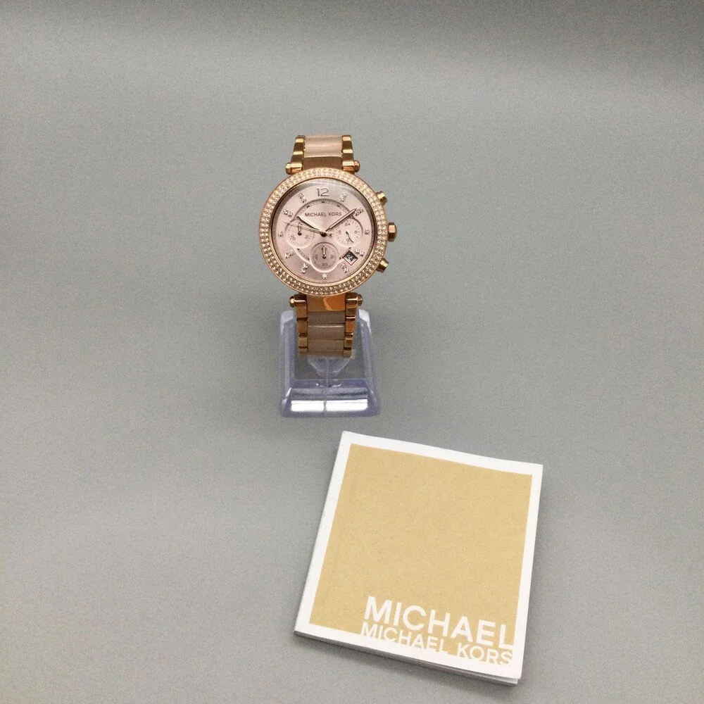 Michael Kors Parker Women Watch MK-5896 Rose Gold Tone BOX New Battery 7.25" - Picture 3 of 15